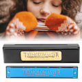 Miniatyrbillede 3 af 7: Professionel mundharmonika diatonisk harpe børnegaver polyfonisk C-nøgle 24 huller (Blue )