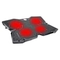 Miniatyrbillede 2 af 7: USB 4 ventilatorer bærbar kølepude base til 10-17 tommer bærbar computer (sort)