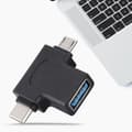 Miniatyrbillede 5 af 7: 2-i-1 USB3.0 hun til Micro USB han og TypE C (USB-C) han OTG-adapter