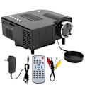 Miniatyrbillede 1 af 7: Bærbar hjemmebiograf LED Mini kablet projektor HD 1080P VGA USB HDMI   Sort
