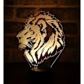 Miniatyrbillede 3 af 4: 3D Tiger Lion Natlampe Illusion 7 Farveskiftende Berøringskontakt Bordskrive Dekorationslamper Gave med Akryl Flad ABS Base USB Kabel Legetøj