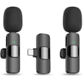 Miniatyrbillede 1 af 8: Trådløs Lavalier Lapel Mikrofon til iPhone 15 Serie/Android/Computer - Bluetooth Mini Telefon Mikrofoner - 2 Klipsmikrofoner med USB C Interface