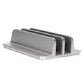 Miniatyrbillede 3 af 7: Bærbar computerholder Vertikal 2 slots Aluminiumlegering Justerbar bærbar computerstand til hjemmekontor Desktop Tablet Notebook
