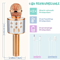 Miniatyrbillede 2 af 6: Rose Gold Karaoke Mikrofon med Bluetooth Sang Legetøj til Piger Fødselsdagsgaver til 9 10 11 12 År Gamle Børn Strømpe Strømper