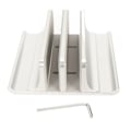 Miniatyrbillede 1 af 7: Vertikal bærbar computer stand 2 slots anodiseret aluminiumlegering justerbar pladsbesparende bærbar computer holder til 0,63 til 2,36 tommer tyk PC sølvfarve