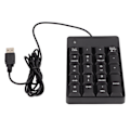 Miniatyrbillede 1 af 7: Nummerblok kablet 19 taster USB-interface drevfri bærbar sort bærbar numerisk tastatur til kontorbank supermarked