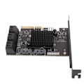 Pikkukuva 6 / 7: SATA-kortti 8 porttia, tukee hot swap -käynnistysjärjestelmän levyä, PCIE-SATA 3.0 -laajennuskortti lyhyellä suojalevyllä Windowsiin ja Linuxiin