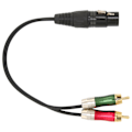 Pikkukuva 2 / 7: XLR-naaras 3-nastainen - 2 RCA-urosliitinsovitin Epätasapainoinen Y-jakaja Patch-kaapeli Vahvistimelle Mikserille Mikrofonille XLR-naaras/2RCA 1m/3.3ft