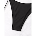 Pikkukuva 4 / 5: WJSM Naisten Halter-solmio Sivu Kolmio Bikinisetti Korkea Leikkaus 2-osainen Bikini Uimapuku Uimapuku Black a M