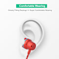 Miniatyrbild 7 av 7: Supertunga bas-trådbundna hörlurar bekväma att bära HiFi handsfree-samtal i-örat-hörlurar - röda