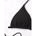 Pikkukuva 3 / 5: WJSM Naisten Halter-solmio Sivu Kolmio Bikinisetti Korkea Leikkaus 2-osainen Bikini Uimapuku Uimapuku Black a M