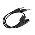 Miniatyrbilde 7 av 7: XLR til GA dobbel plugg kabeladapter for Airbus hodetelefonadapter for luftfartshodetelefoner med 5 pinner