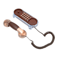 Miniatyrbilde 7 av 7: Retro fasttelefon med ledning, veggmontert flash-telefon for hjem, skole, kontor, fabrikk, hotell, lilla bronse