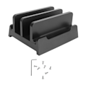 Miniatyrbillede 3 af 7: Vertikal bærbar computer stand holder justerbar bredde dobbelt slots bærbar computer holder med pladsbesparende til Dell til Lenovo op til 17,3 tommer