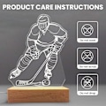 Miniatyrbilde 2 av 7: Hockey nattlys - Hockey 3D illusjonslampe Akryl nattlys gaver til barn gutter menn skrivebord rom soverom dekorasjon til bursdag jul