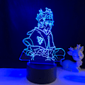 Miniatyrbillede 3 af 7: Qinwei 3D Illusion Lampe Anime Clover LED Natlampe Fjernbetjening Skrivebordslampe Børne Hjem Dekoration Lys --- Sort Sæde