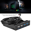 Miniatyrbillede 7 af 7: 3,5-tommer 19PIn T9 Pin Højhastigheds USB3.0+USB2.0 4-Port Floppy Drive Frontpanel