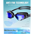 Miniatyrbild 2 av 6: Simglasögon, simglasögon för vuxna, anti-imma glasögon, UV-skydd polariserade poolglasögon för ungdomar män kvinnor Black/Blue