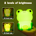 Miniatyrbilde 3 av 3: Attivolife Søt Frosk Nattlys, Myk Silikon LED Berøringslampe for Barn, Bærbar Nattlys for Barnerom med Dempbar Timer, Kawaii Soverom Nattbord