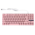Miniatyrbild 1 av 7: Gamingtangentbord USB Rund 87 Tangenter Färgglad Bakgrundsbelyst Ergonomisk Mekanisk Touch Trådbundet Tangentbord för Stationär Dator Bärbar Dator PC Rosa