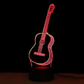 Miniatyrbilde 4 av 7: 3D Illusionslampe, LED nattlys Gitarform Lampe Fargeskiftende Dekorativ Smart Berøringsbordlampe for soveromsdekorasjon Bursdagsgaver