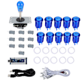 Miniatyrbild 1 av 7: 822B Single DIY Arcade Joystick Accessory Kit för Arcade / Fighting Home Game USB Set i amerikansk stil (blå)