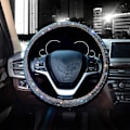 Miniatyrbild 3 av 6: Bling Bling Kristall Diamant Glittrande Bilstolsskydd för Kvinnor Män Universal Passform 15 Tum (Svart med Färgglada Diamanter,