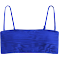 Miniatyrbild 5 av 7: WJSM 2-delat bandeau-baddräkt Ribbad spetsad axelbandslös bandeau-bikiniset Högt skurna badkläder 5-top Only-2royal Blue S