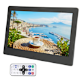 Miniatyrbild 3 av 7: Digital fotoram HD 10,1 tum 1024x600 LCD-skärm Smart elektronisk fotoram med fjärrkontroll 110‑240V Svart EU-kontakt