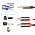Miniatyrbild 2 av 8: Kabel, ljudkabel, högtalarkabel dator subwooferkabel 2-i-1 högtalarsladd, för subwoofer för högtalare (2 meter)