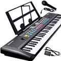 Miniatyrbillede 2 af 6: Børns keyboard klaver 61 tangenter elektronisk multifunktionel musik pædagogisk legetøj med mikrofon til drenge piger
