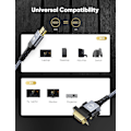 Miniatyrbild 4 av 8: HDMI till DVI-adapterkabel, hög hastighet guldpläterad plug and play dubbelriktad nylonfläta 1080p, DVI till HDMI-adapter 3.3FT