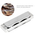 Miniatyrbillede 4 af 7: Blues Harmonika 10-huls mundharmonika E-tone 1,0 mm messing base begynder blæseinstrument (White )