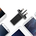 Pikkukuva 5 / 7: XBX06 TPD 2-porttinen USB-kotisovitin, älykäs laturi, 2 USB-laturia, TYPE-C-liitäntä, musta, Iso-Britannia, 100-240 V