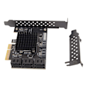 Miniatyrbilde 1 av 7: SATA-kort 8 porter Støtte Hot Swappable Boot System Disk PCIE til SATA 3.0 Utvidelseskort med kort skillevegg for Windows for Linux