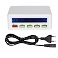 Miniatyrbilde 1 av 7: Intelligent Stor LCD-skjerm Digital Display 5-porters USB-lader QC3.0