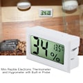 Miniatyrbild 6 av 7: Mini elektronisk reptiltermometer och hygrometer med inbyggd sond LCD-display vit