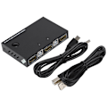 Miniatyrbillede 1 af 7: AM-KM201 KVM-switcher 2-port HDMI-fordeler 1080P 4K til 2 computere, der deler en enkelt skærm