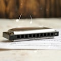 Miniatyrbillede 4 af 5: Harmonika 10-huls 20-node i C-nøgle med etui blæseinstrument fint poleret