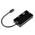 Miniatyrbilde 5 av 7: 3 i 1 4K×2K bærbar Mini Display Port / Thunderbolt til HDMI VGA DVI Adapter Converter Svart