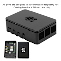 Pikkukuva 7 / 7: ABS-kotelo V4-laatikko Virtalähdesovitin 3 kpl Lämmönsiirrinsetti Raspberry Pi 4:lle (musta)