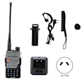 Miniatyrbillede 1 af 7: UV 5RE Plus bærbar håndholdt radio dual band 128CH UHF + VHF Walkie Talkie