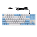Miniatyrbild 4 av 7: Mekanisk tangentbord 87 tangenter Blå brytare Ergonomisk Multifärgad bakgrundsbelysning Design Spel tangentbord för spelare Skrivare Blå och vit