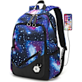 Miniatyrbild 1 av 7: Ryggsäck för tonårspojkar Laptop Bookbag Kids Skolväska för grundskolan Starry Sky Style B-No USB Port