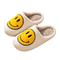 Miniatyrbillede 1 af 2: Komfortable Smiley Face Plys Tøfler Hyggelige Plys Varme Slide på Hjemmetøfler med Memory Foam Hjem Slip-on Pels Tøfler Polstrede Tøfler