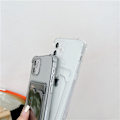 Pikkukuva 4 / 6: JUSTUP Läpinäkyvä lompakkokotelo iPhone-kotelo Läpinäkyvä korttipaikkakotelo Slim Fit Suojakuori Pehmeä TPU Iskunkestävä Lompakkokotelo iPhone 13:lle (Läpinäkyvä vaaleanpunainen)