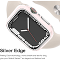 Miniatyrbild 3 av 5: För Apple Watch Series 7 41mm, Pläterad Rigid PC Ram Case Slim All-Around Bumper Case för Apple Watch Series 7 （rosa）