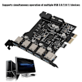Pikkukuva 7 / 7: PCI-E 5-porttiseen USB 3.0 19-nastaiseen PCI Express -laajennuskortti
