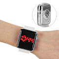 Miniatyrbilde 3 av 7: Fritidsmote Enkelt Elektronisk Display PU Band Armbåndsur Casual WriatwatchSølv Hvit