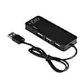 Miniatyrbillede 3 af 7: USB 2.0 Hub TIL 3 port USB 2.0 + Hovedtelefon  Mikrofon w 7.1CH Lydadapter Port Splitter Sort